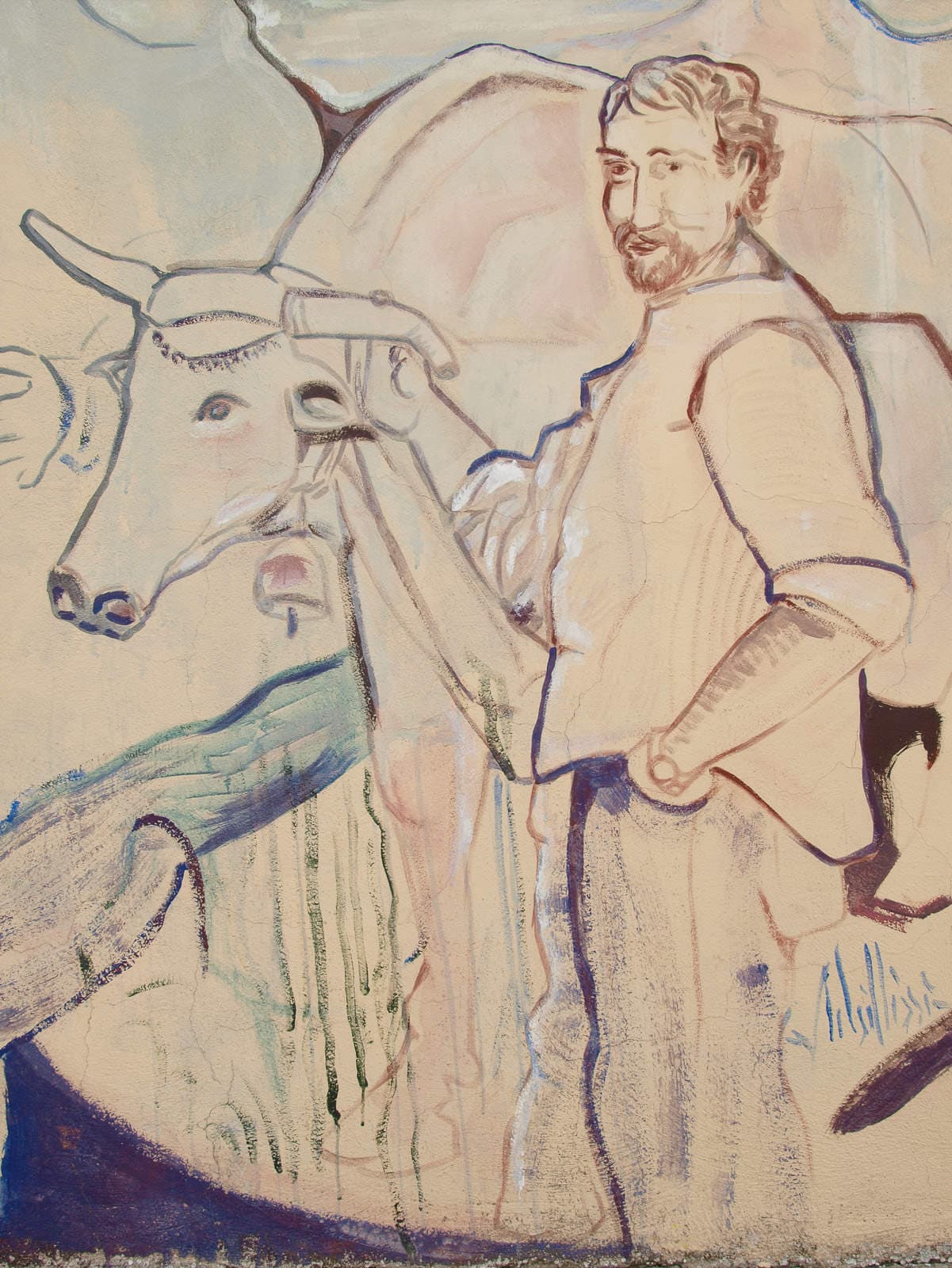 A man beside his ox.