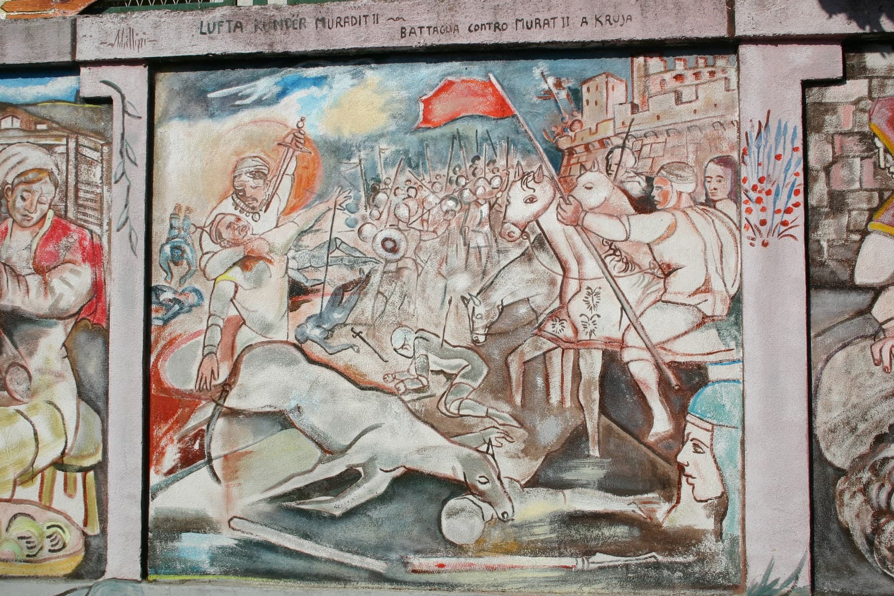 Giorgio Kastriota con la moglie a Kruja